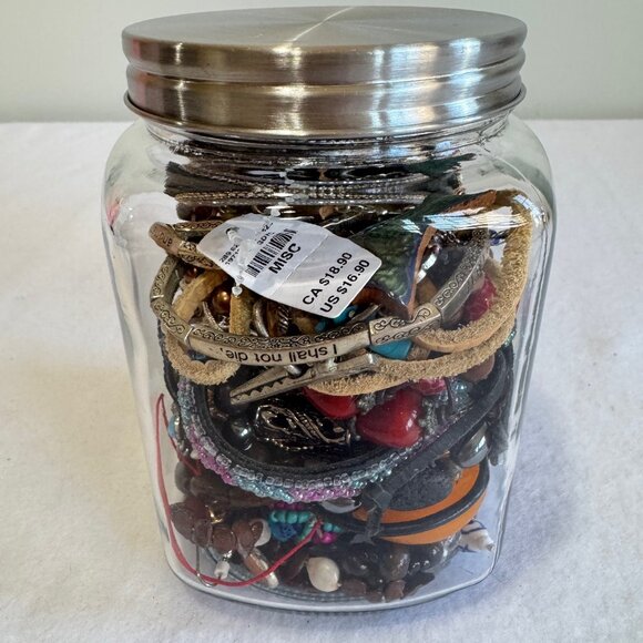 MYSTERY THEMED JEWELRY JAR Boho Bohemian Wearing Crafting Resale - Picture 2 of 8